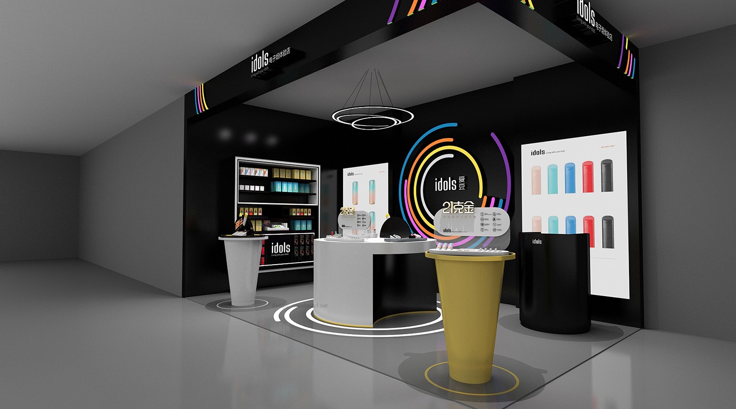 电子烟店铺3D模型效果图-展客网